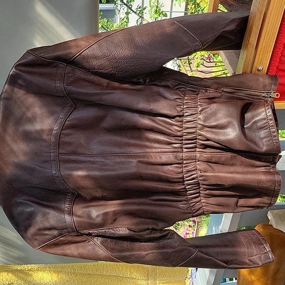 Laurence Roy Brown Leather Jacket size 12 - Picture 3 of 4